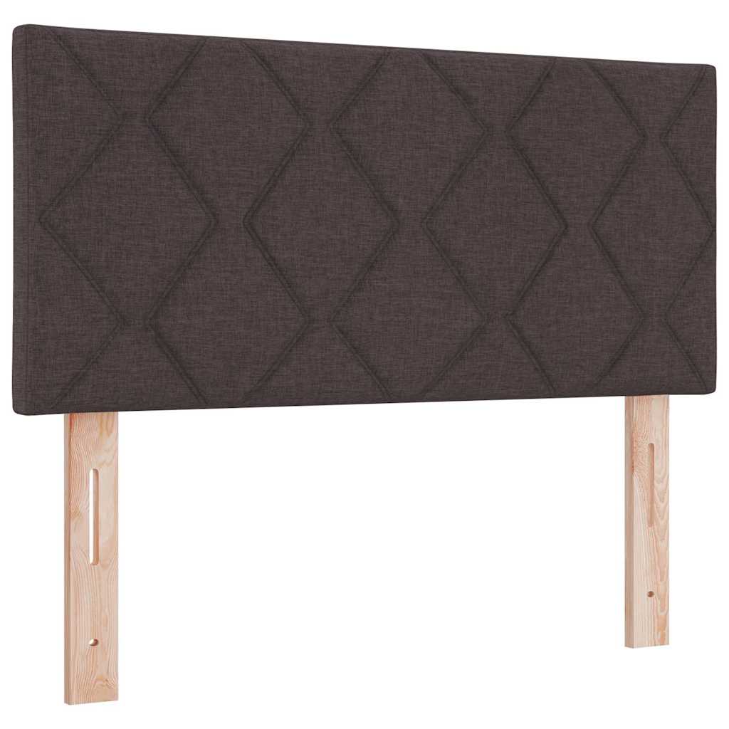 Headboard with LED Strip Lights Adjustable Brown 90 cm Fabric